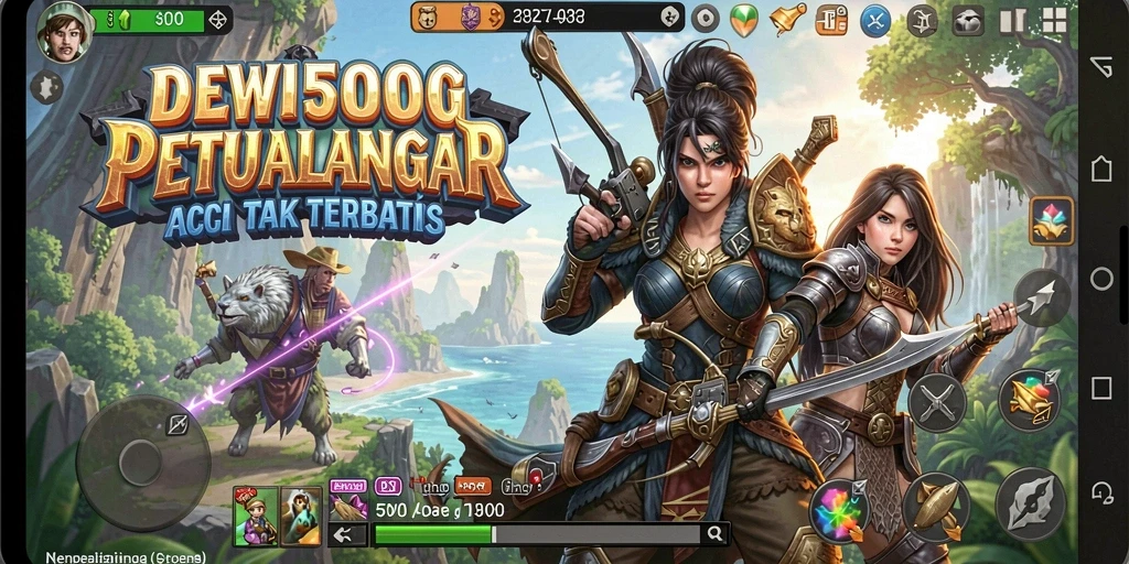 Tangkapan layar gameplay DEWI5000 menampilkan pertempuran yang mendebarkan.