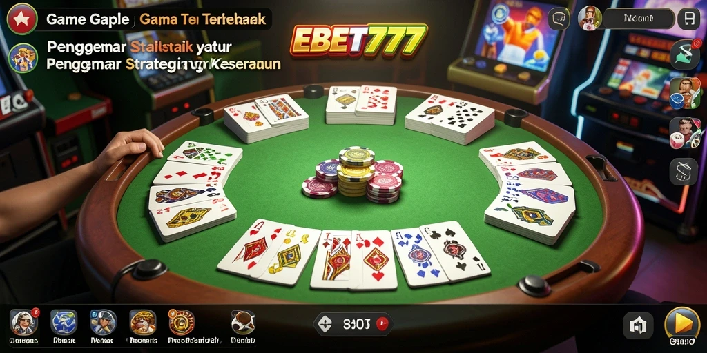 Tampilan gameplay Gaple yang seru dan interaktif di EBET777.