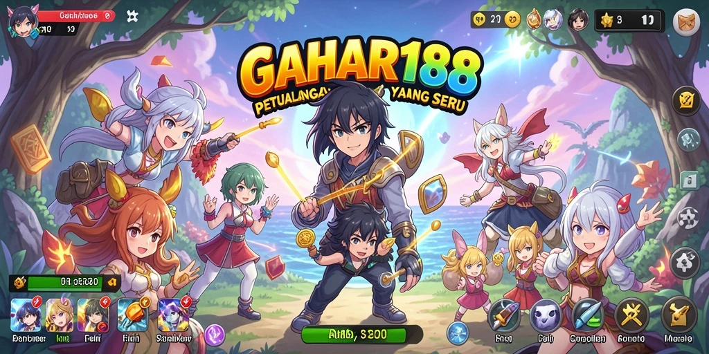Tampilan gameplay GAHAR188 yang penuh aksi dan karakter Anime.