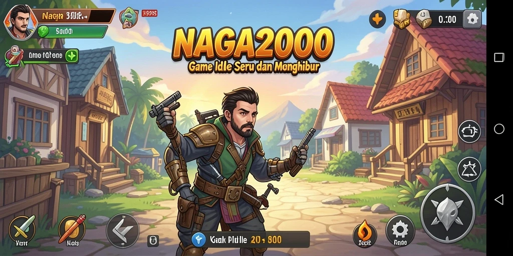 Tampilan gameplay NAGA2000 yang mengasyikkan di dunia Idle.