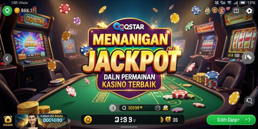 Screenshot utama QQSTAR menampilkan aksi mendebarkan dalam permainan Kasino.