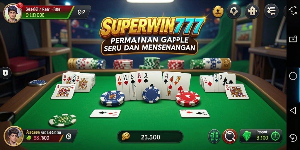 Tampilan permainan Gaple yang seru dan interaktif di SUPERWIN777.
