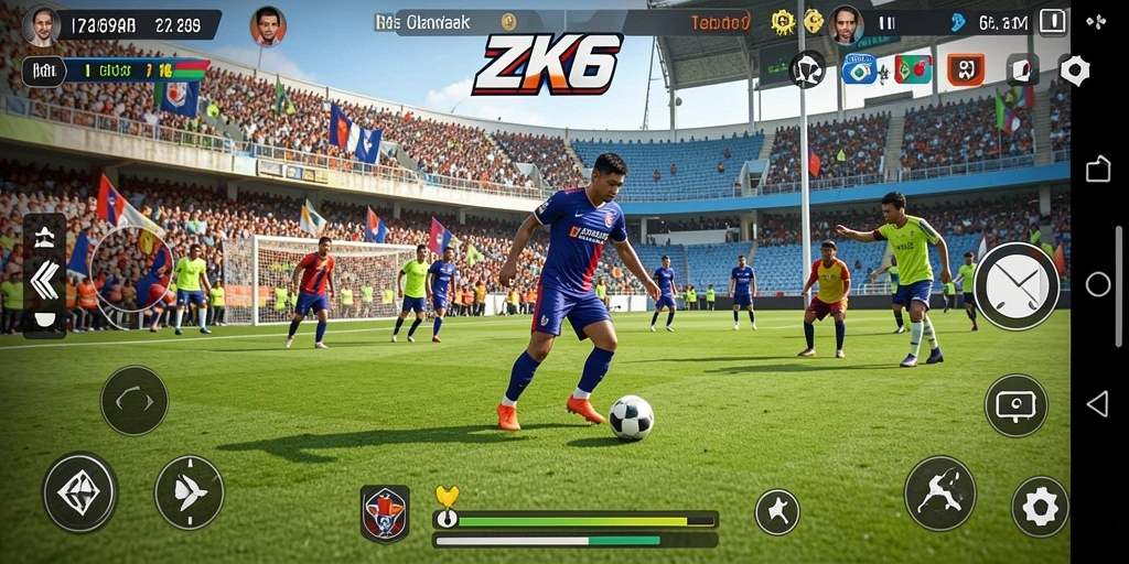 Gameplay ZK6 yang penuh aksi dalam kompetisi olahraga.
